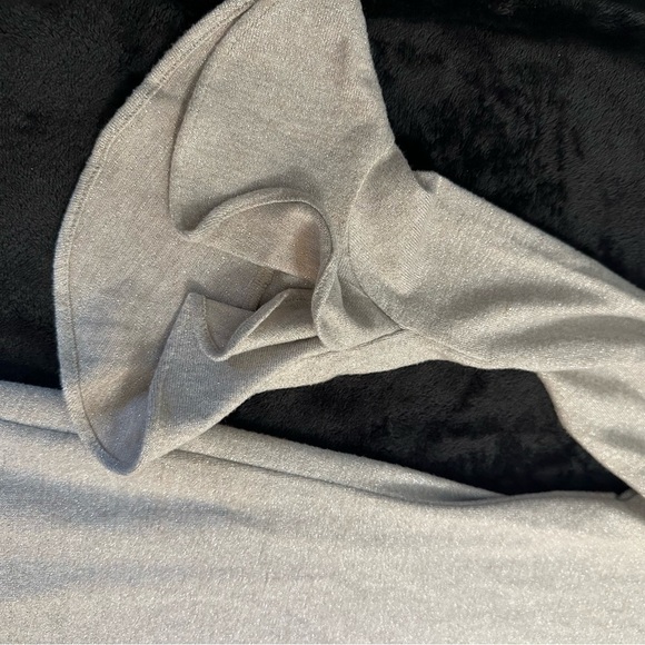 White House Black Market Metallic Shimmer Knit Dress Gray Silver Small - Picture 10 of 16